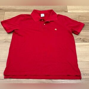 Brooks Brothers 1818 Performance Polo Shirt Red Slim Fit Men Large Cotton Preppy